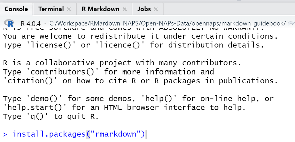 install packages from console